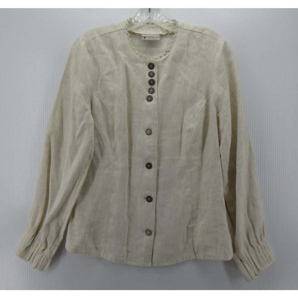 VINTAGE Steinbock Top 8 Linen Tyrol Blouse Austrian Lagenlook 90s